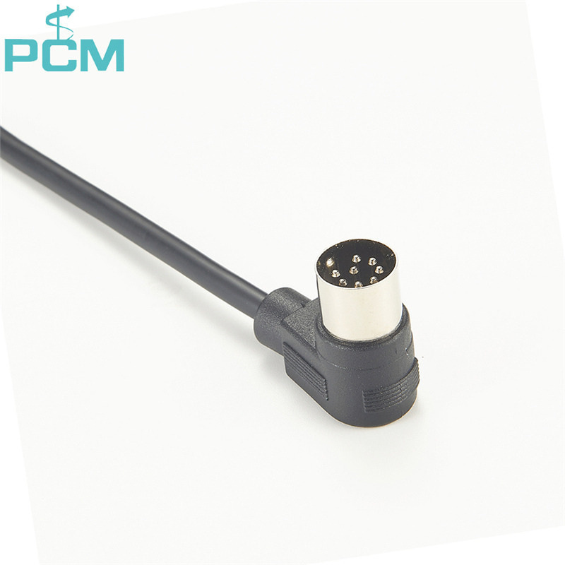 DIN 3Pin 4Pin 5Pin 6Pin 7Pin 8Pin 9Pin 13 Pin Right Angle 90 Degree Cable
