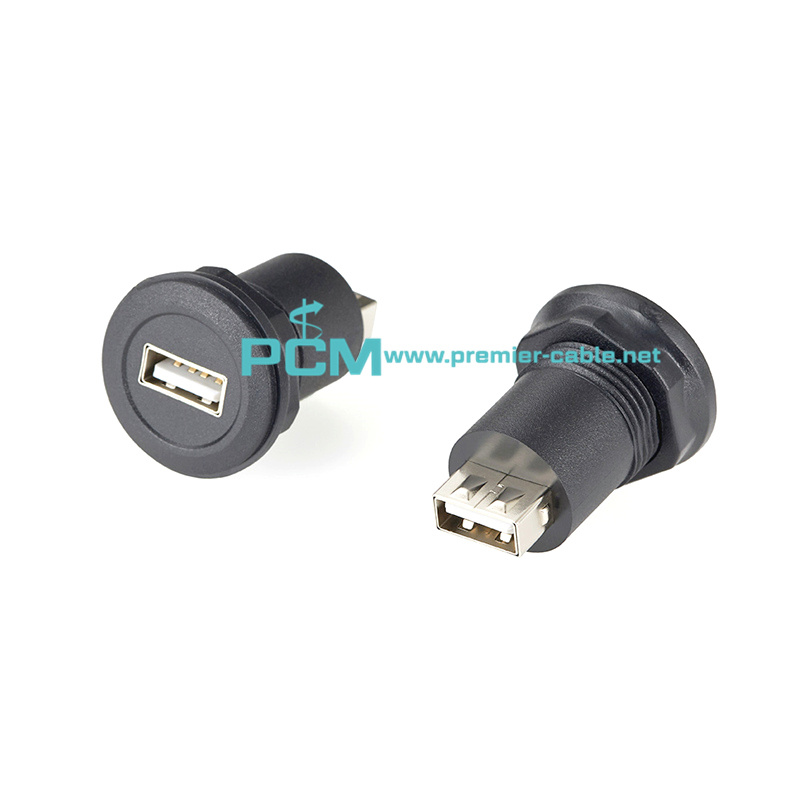 USB Panel Connector with M22 Thread for Front Installation