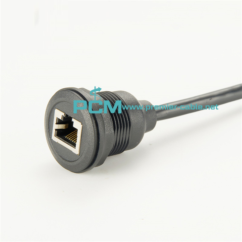 RJ45 panel mount connector cable 22mm