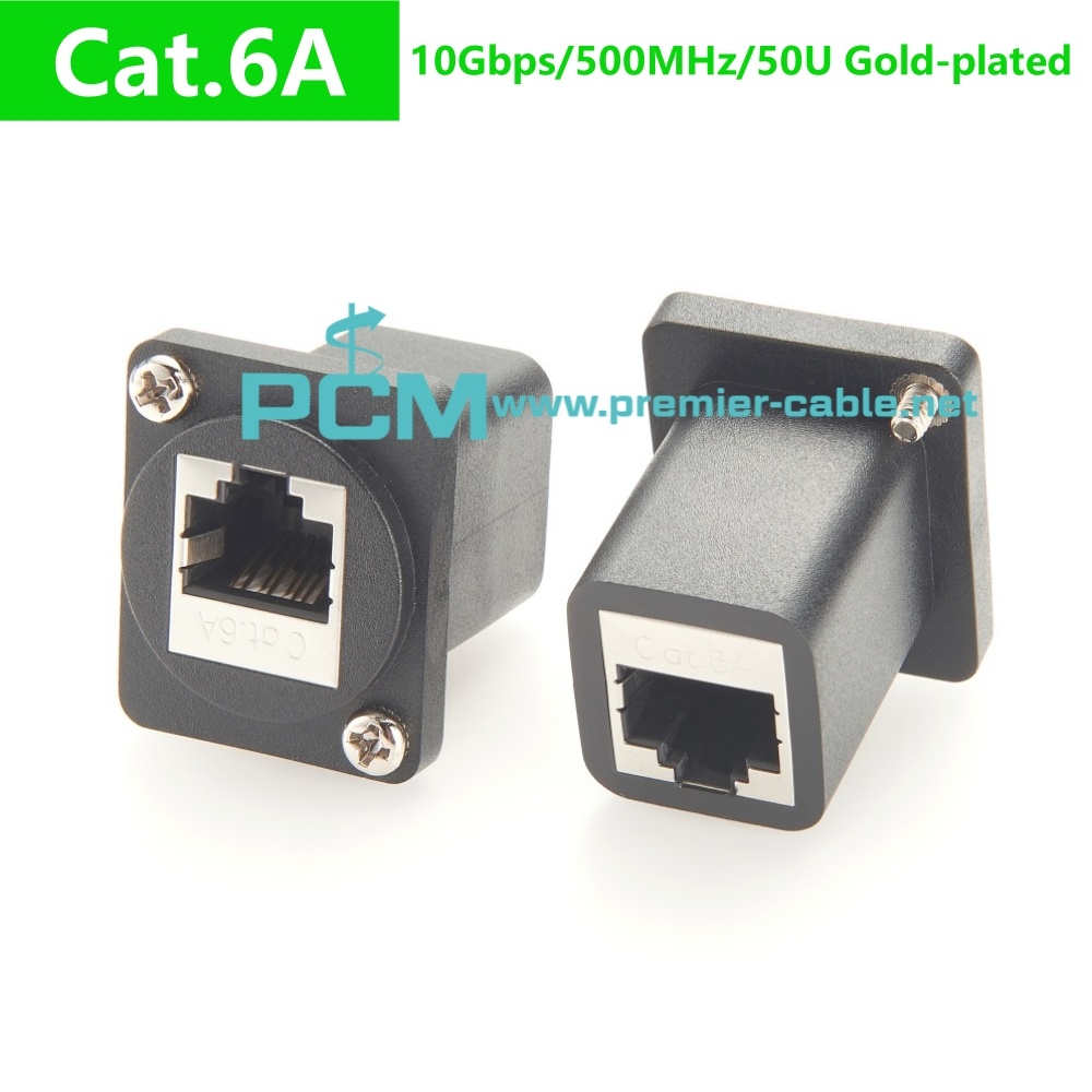 D Series Cat6A CAT8 Shielded Panel Mount Adapter EtherCON