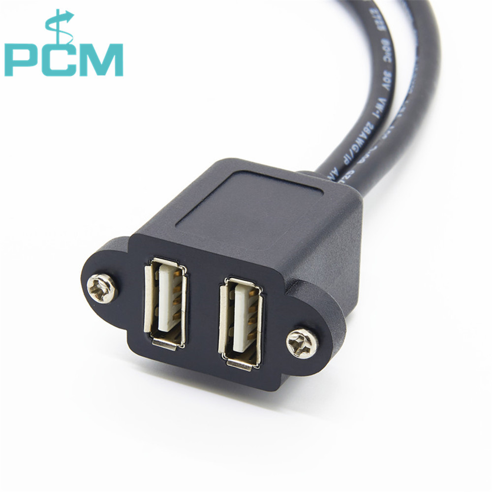 USB 2 Port Panel Mount Cable