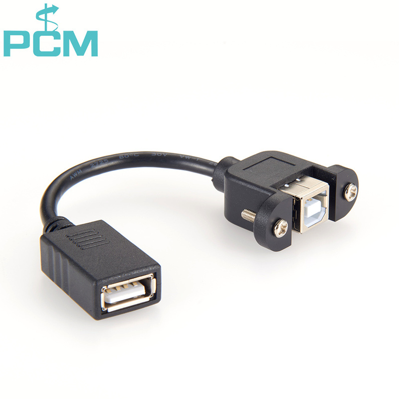 USB Panel Mount B to A Cable
