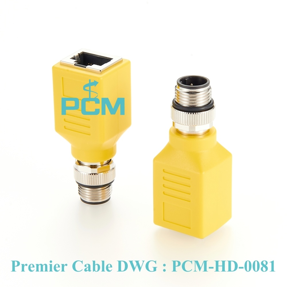 Profinet Cable Adapter M12 D Code to RJ45 Ethernet Socket