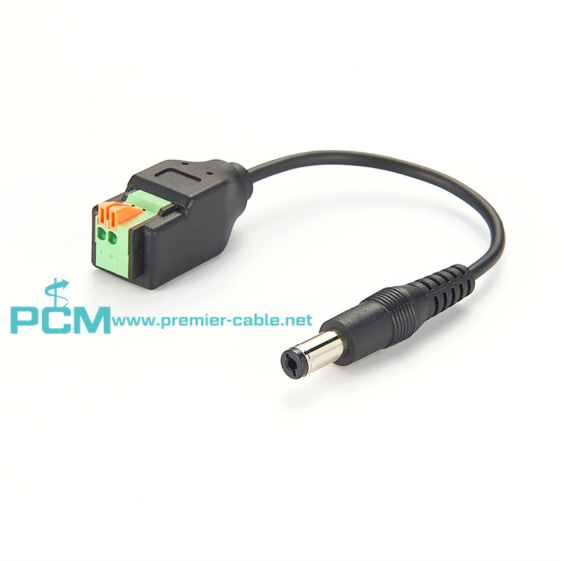 DC male to Terminal Block 2 pin Cable Solderless
