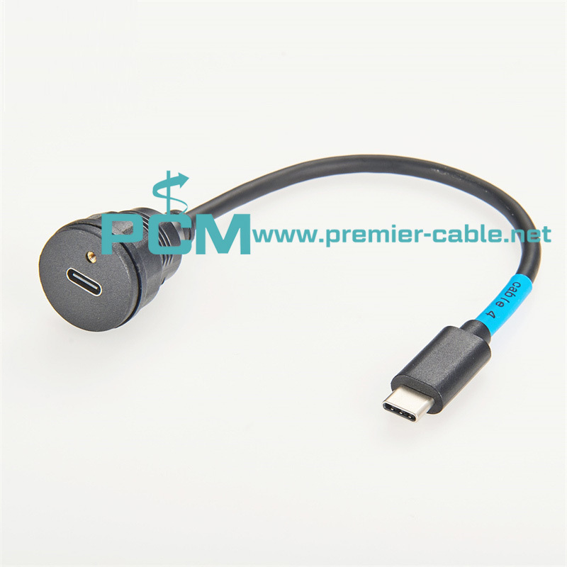 USB 3.1 C to C Panel Mount Cable