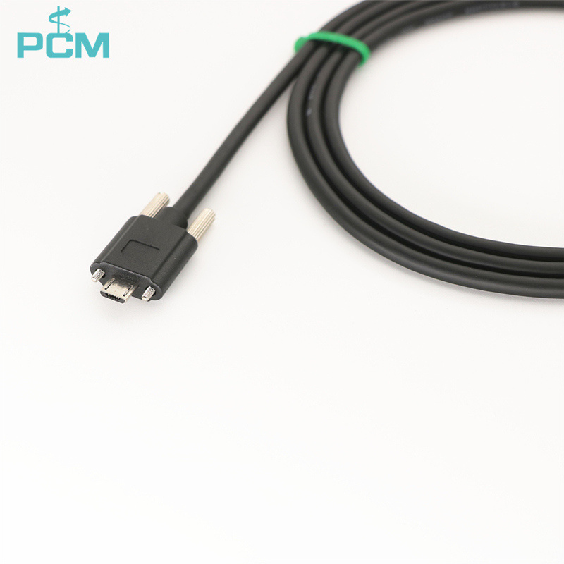 USB 2.0 A Plug to Micro B Plug with Locking Screw