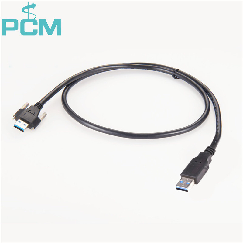 Screw Lock USB 3.0 Type A Male to Type A Male 24/28AWG Cable