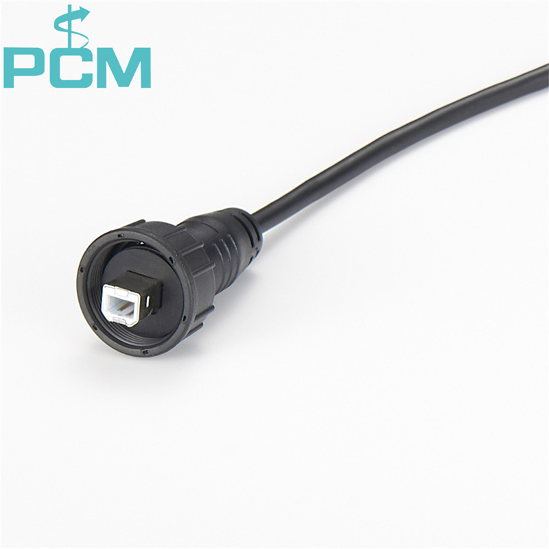 Waterproof USB Type B Male Cable Assembly