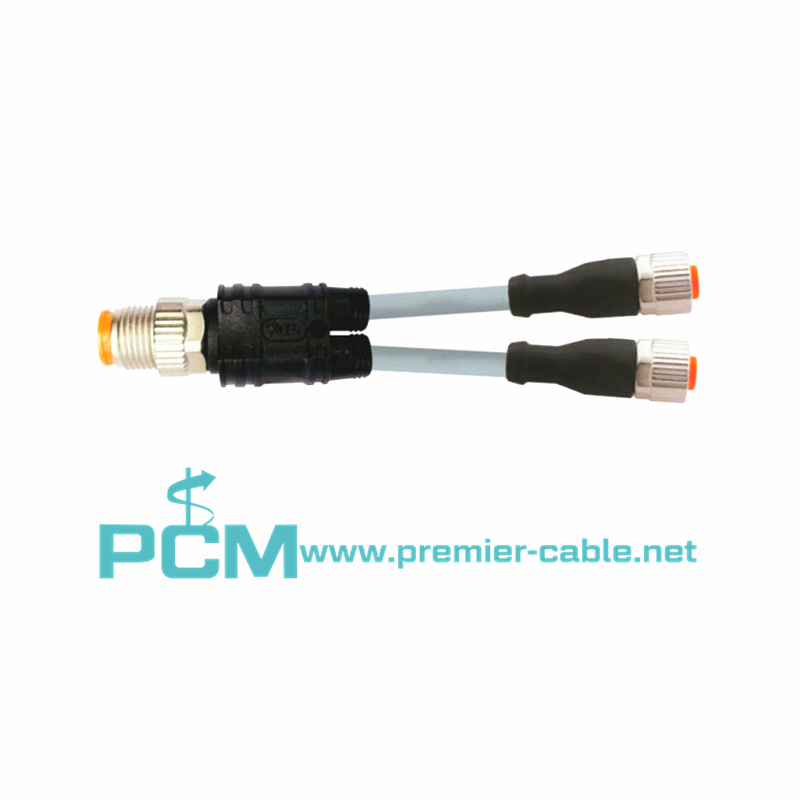 M12 to M8 Y-Splitter Adapter cable