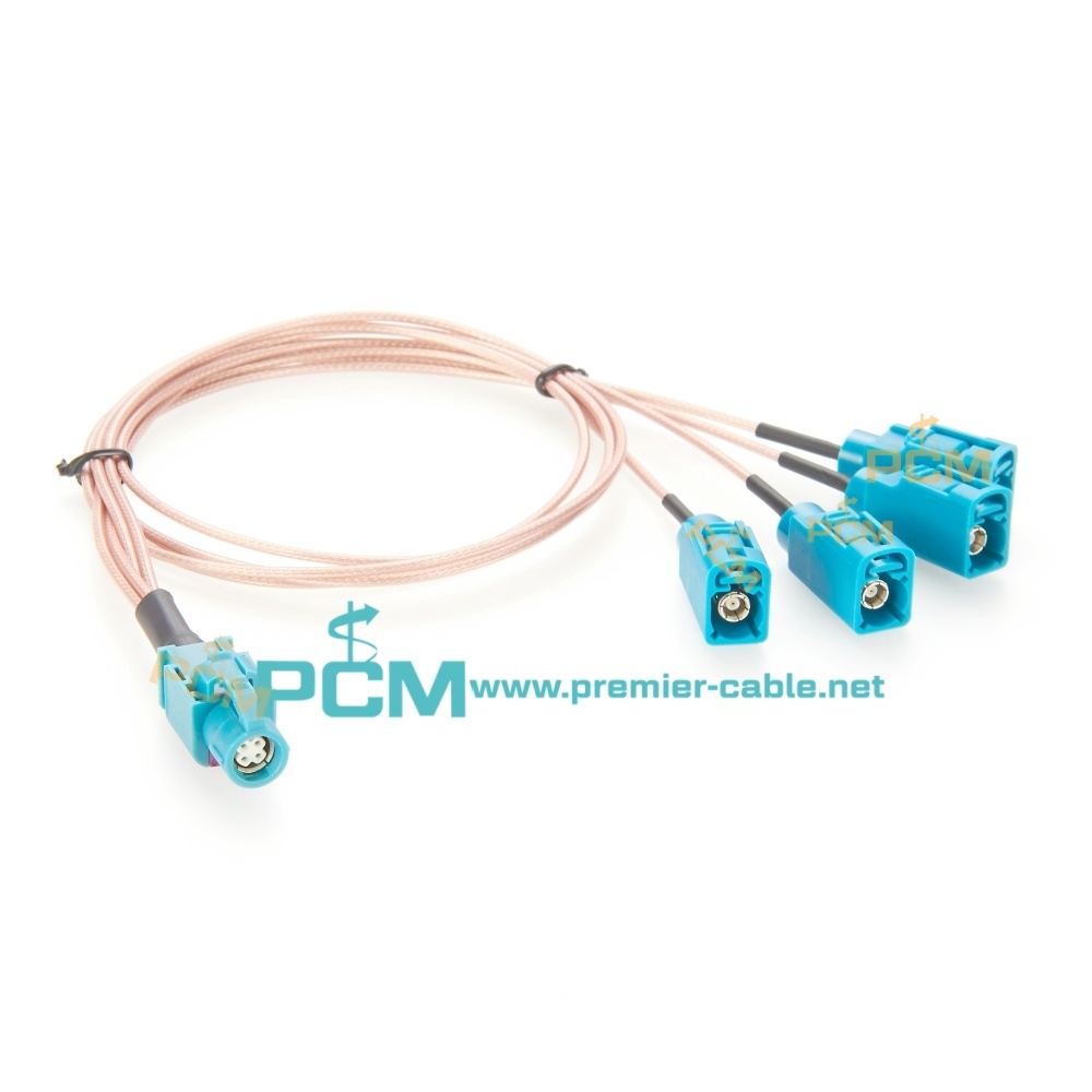 4 Core HSD Female to Fakra 4 Splitter Video RF Coaxial Cable