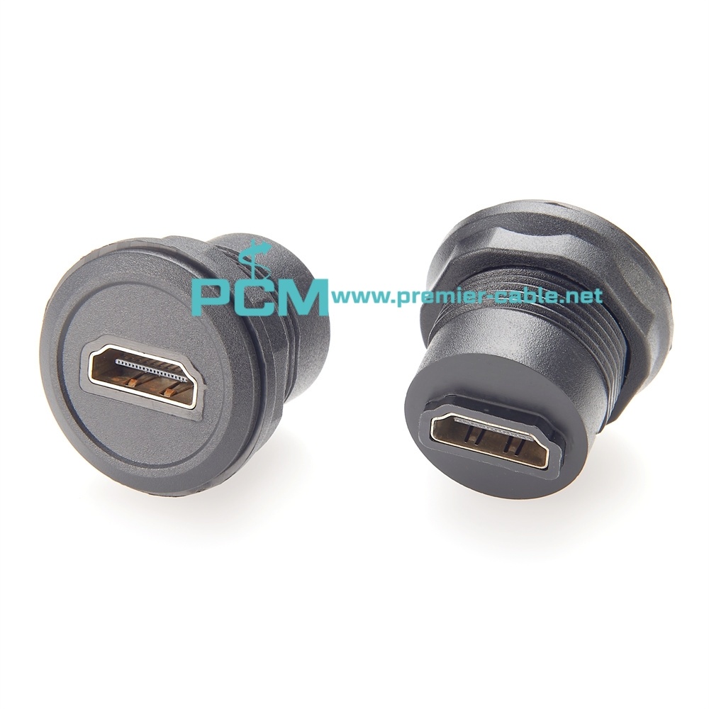 HDMI Female to Female Pass Through Round Panel Mount Connector