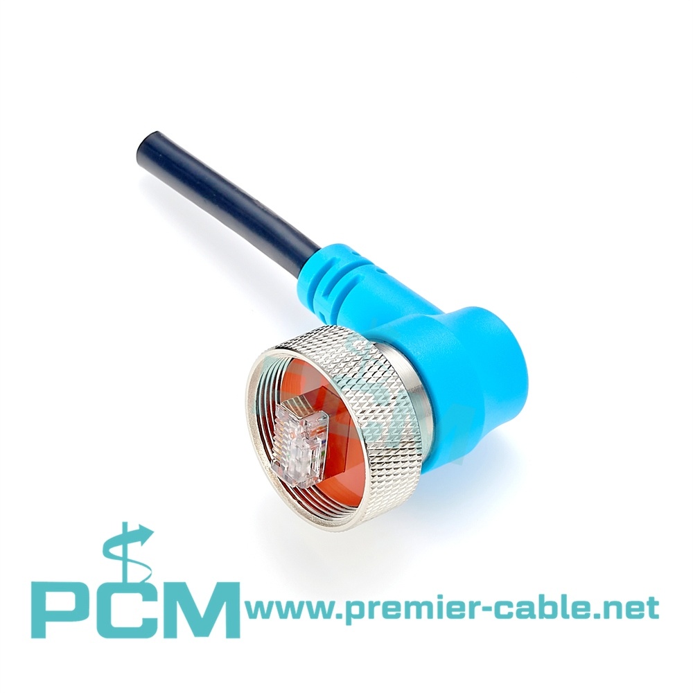 IP68 Right angle IP67 RJ45 Ethernet male to male right angle outdoor cable