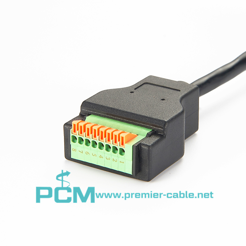 RJ45 to Push-Terminal Block spring type
