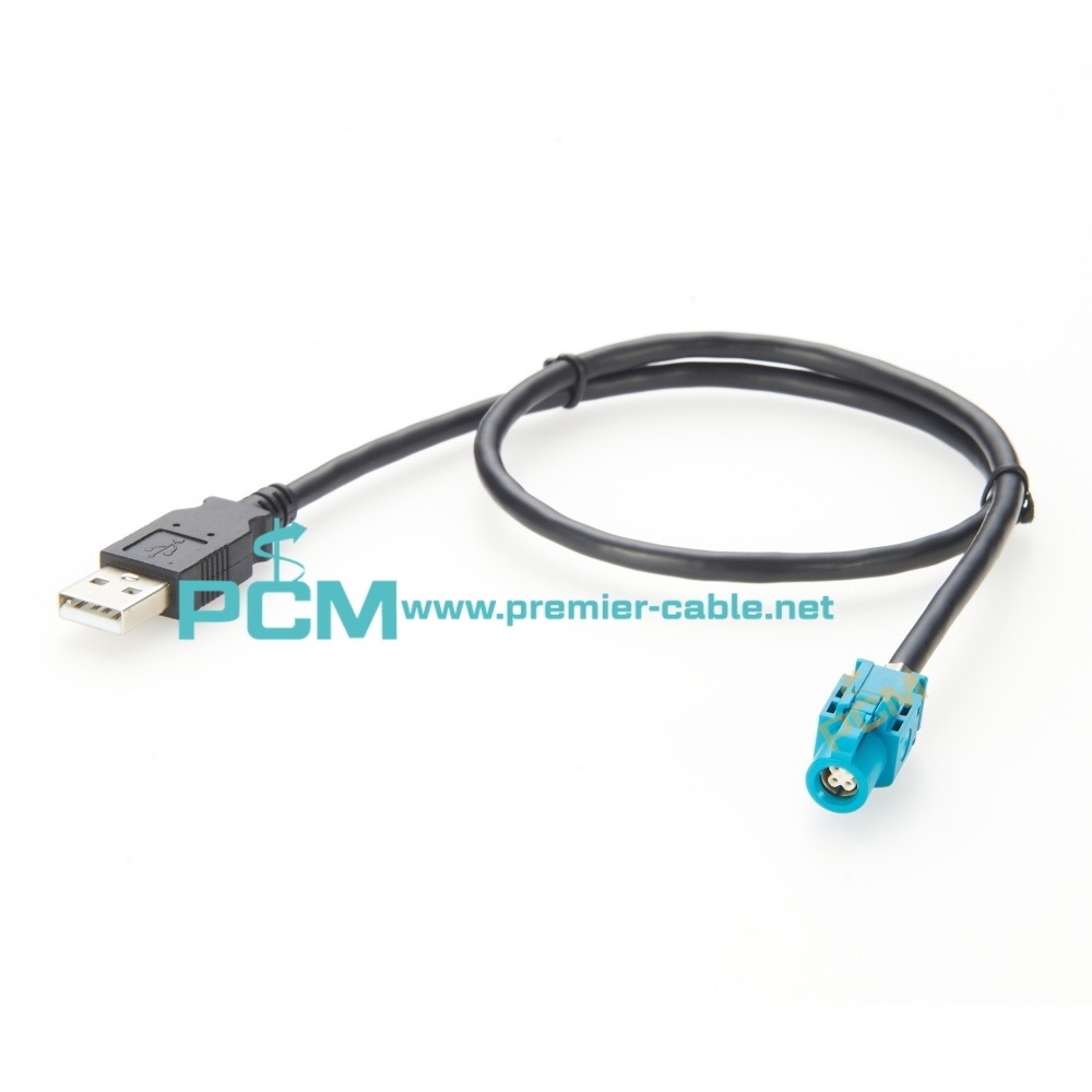 HSD 4 Pin Z Code to USB Male Automotive Video Cable Harness