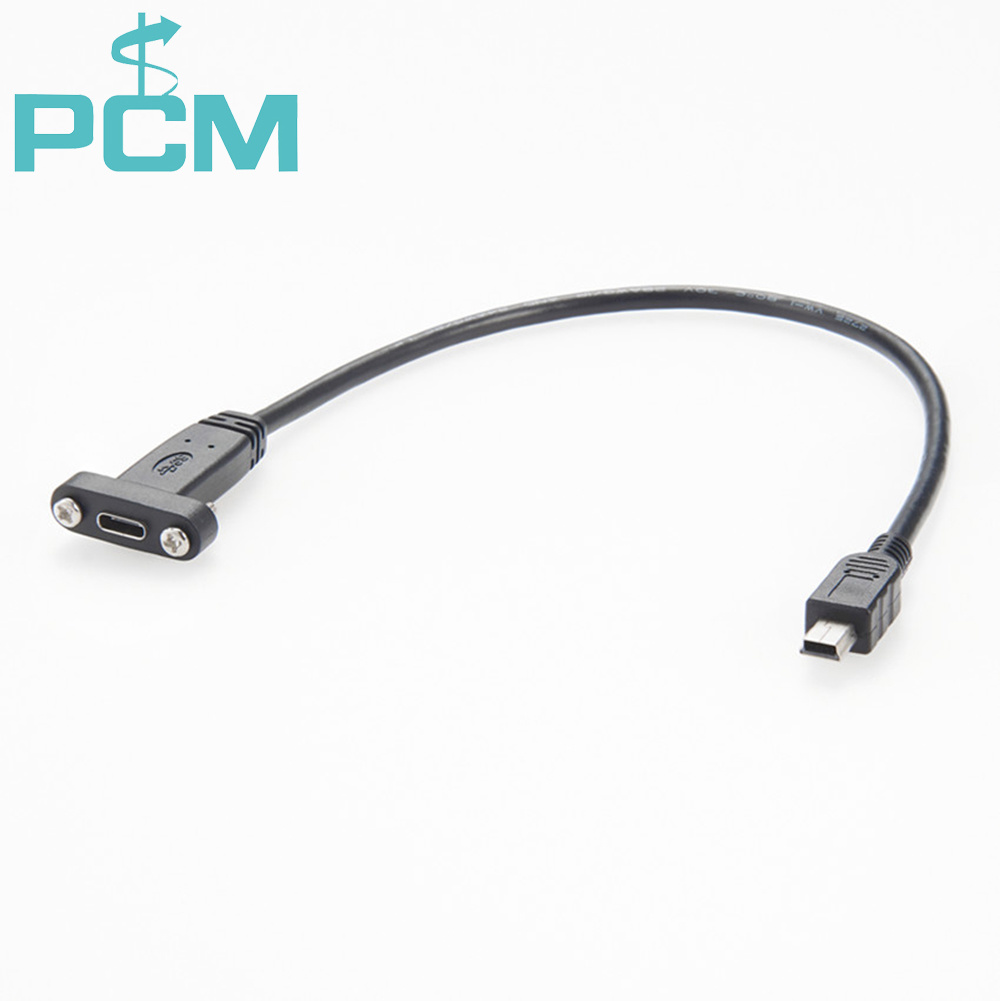 Panel Mount USB-C 3.1 Type C to Mini USB Data Cable