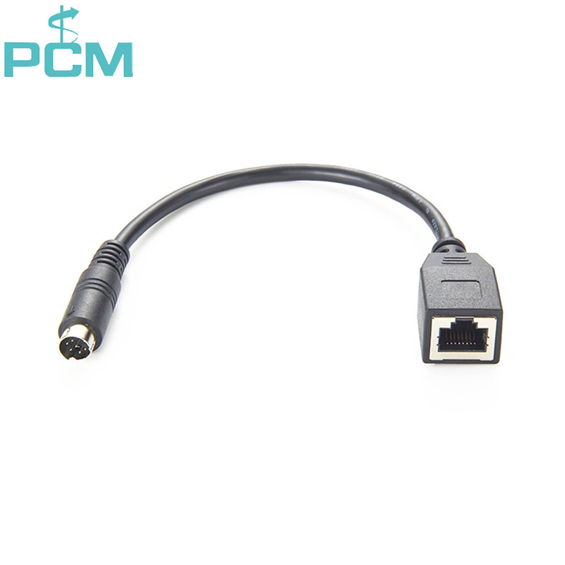 8 Pin Mini DIN to RJ45 Gender Changer Cable