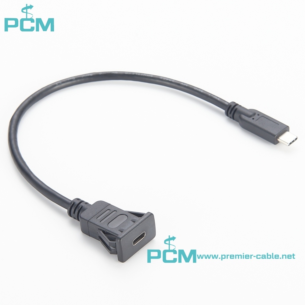 USB-C Panel Mount Type C Extension Cable