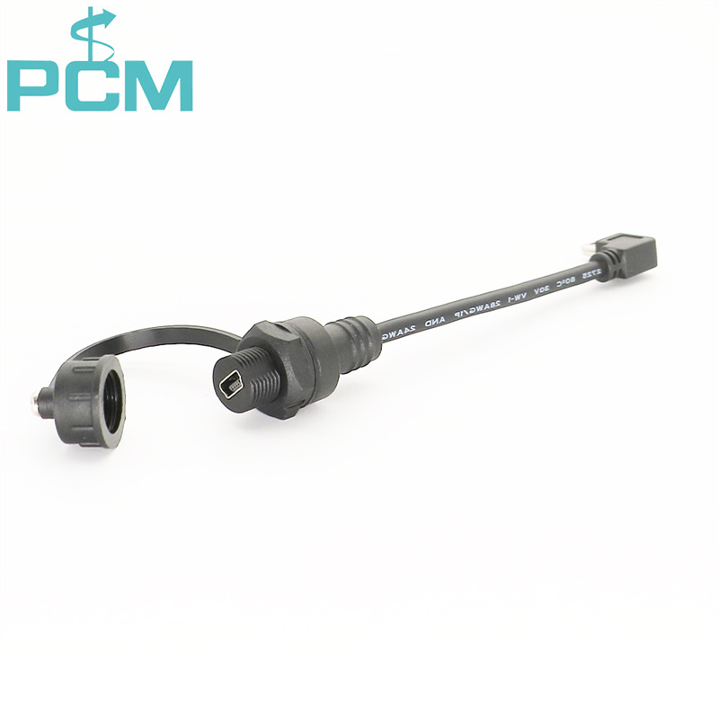  M12 Mini USB Connector Panel Mount