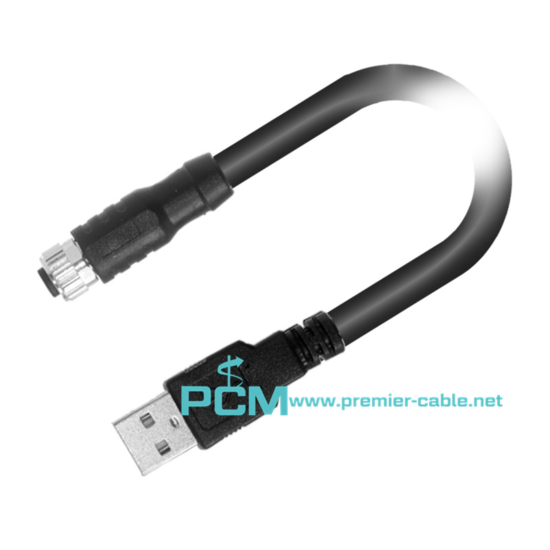  Straight Male M8 to USB A Sensor Actuator Cable