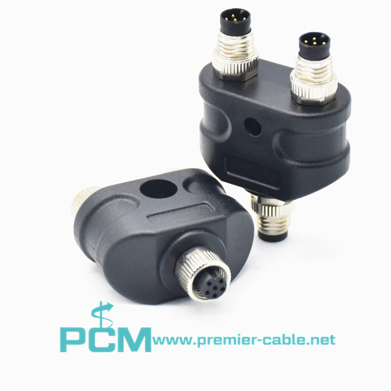 Circular Connector M8 Waterproof Y Type Splitter