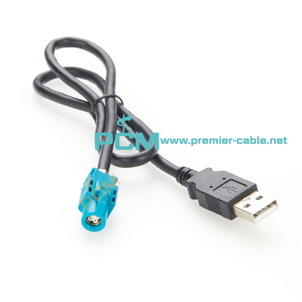 HSD 4 Pin Z Code to USB Male Automotive Video Cable Harness