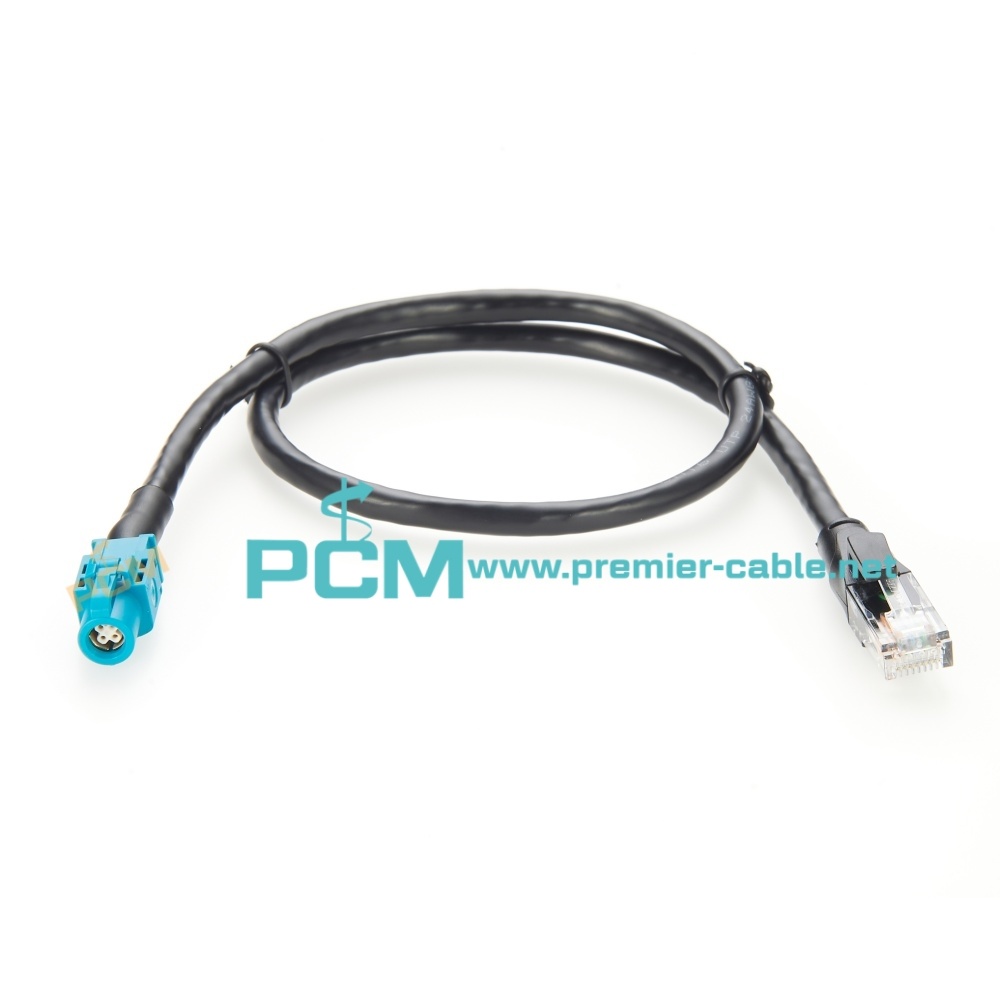 High-Speed Fakra HSD 4 Pin to RJ45 Ethernet Vehicle LVDS Cable
