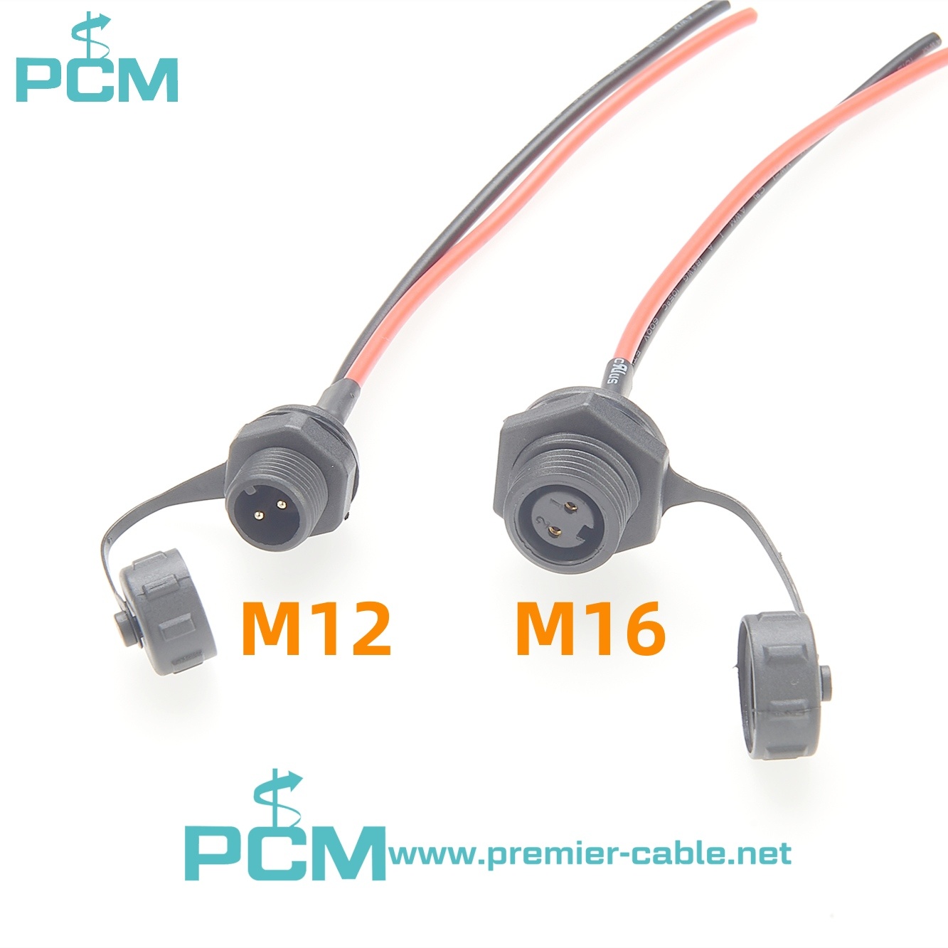 LED Street Light M12 M16 Panel Mount 2 Pole Connector