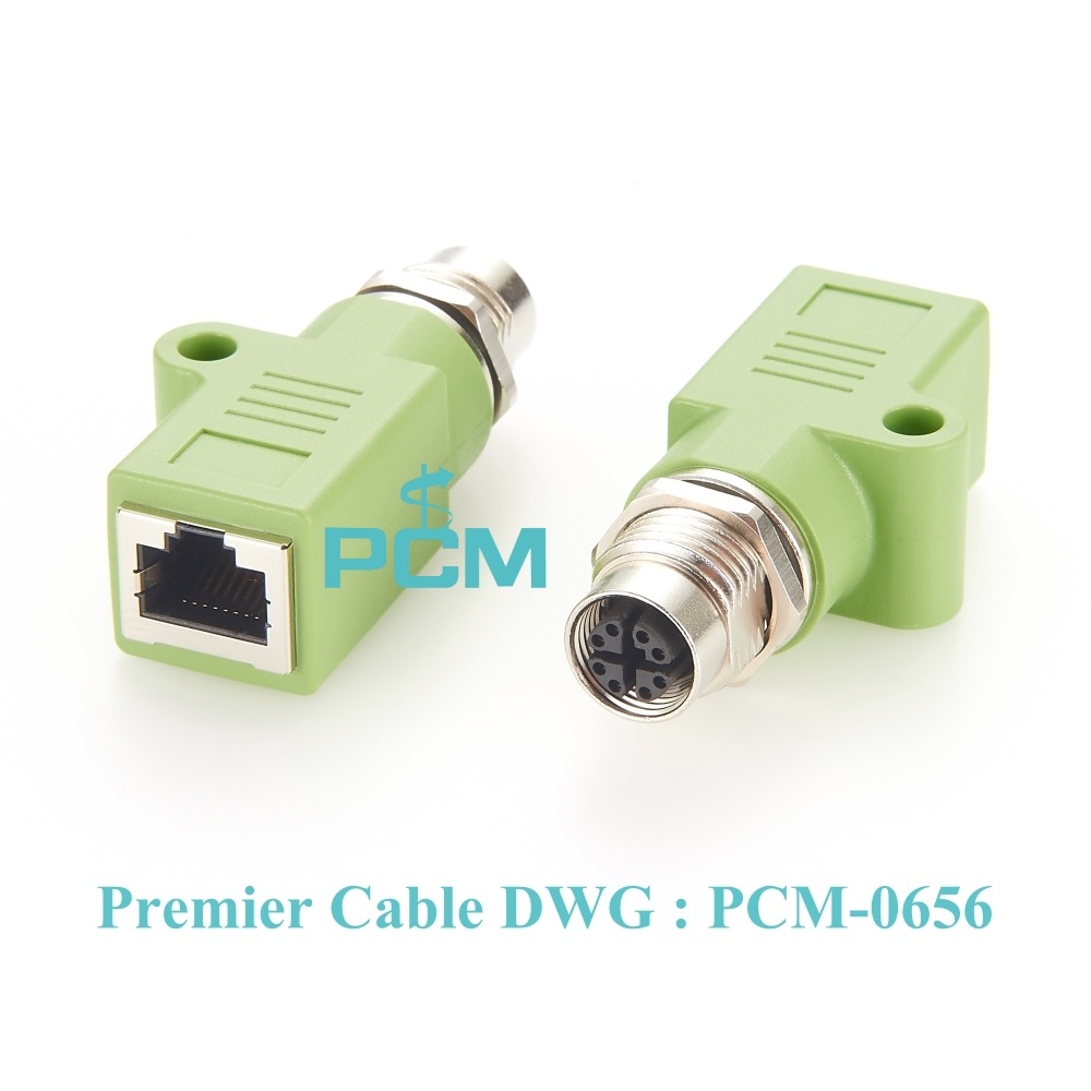 Ethernet 8 Pin X-Code to RJ45 GigE Cable adapter