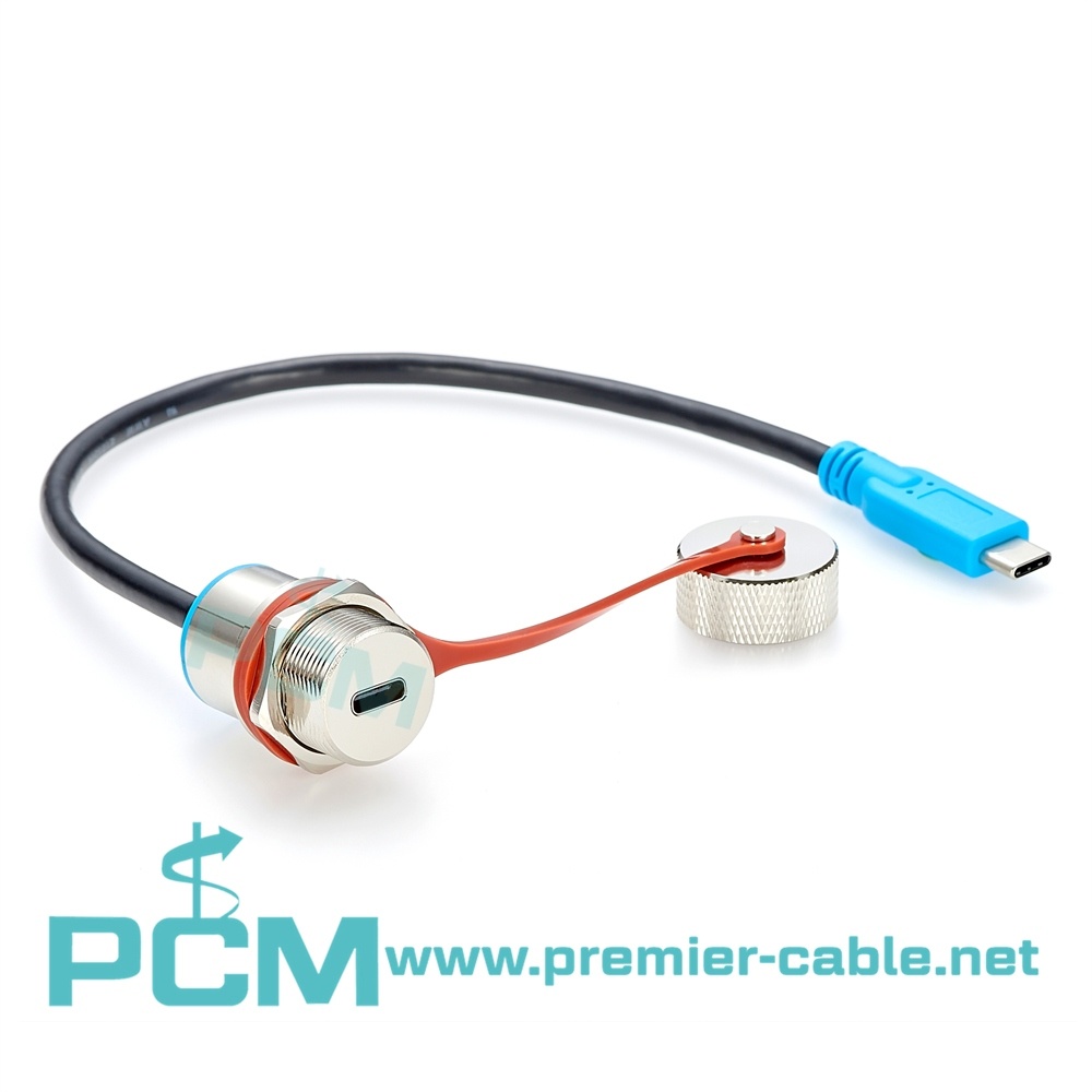 Waterproof USB-C Male to Female Outdoor Metal Extender Cable