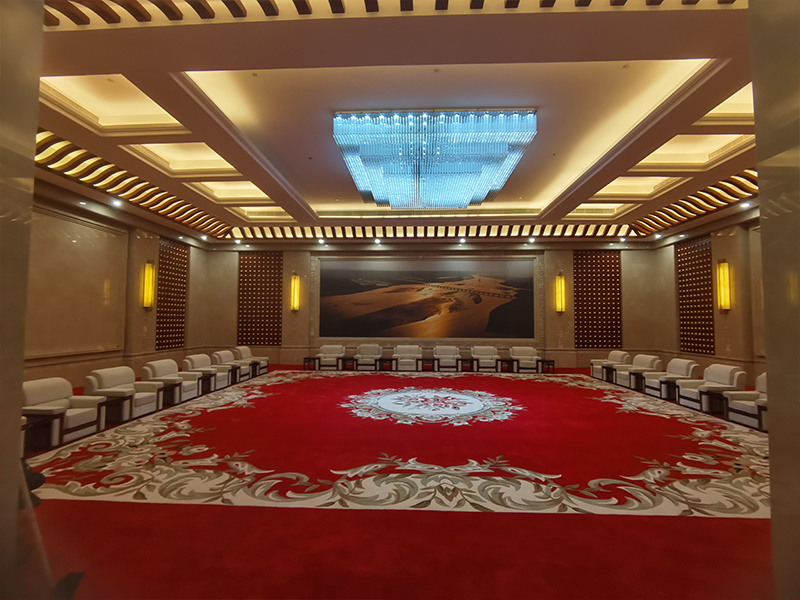 手工羊毛地毯-郑州东站贵宾室施工案例