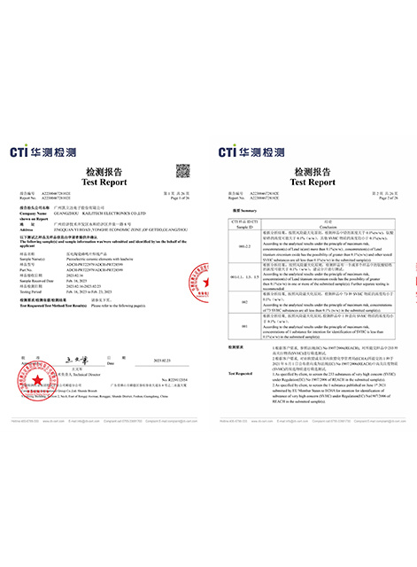 Wire Bond Buzzer REACH Report 2023