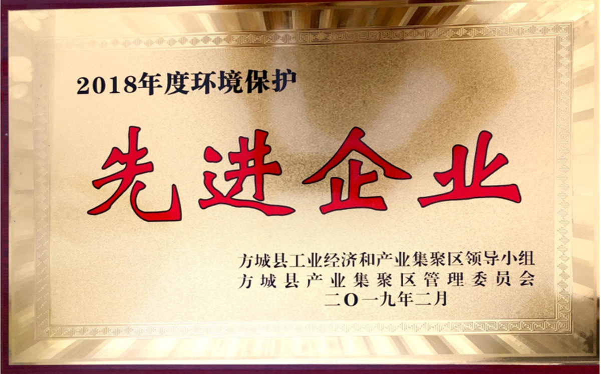 年度環(huán)境保護先進企業(yè)