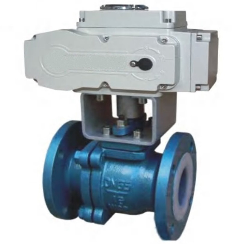 Electric fluorine lined ball valve