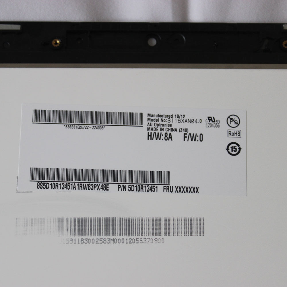 5D10Q93993 Lenovo 300e Chromebook B116XAN04.0 P/N  5D10R13451 LCD Touch screen assembly