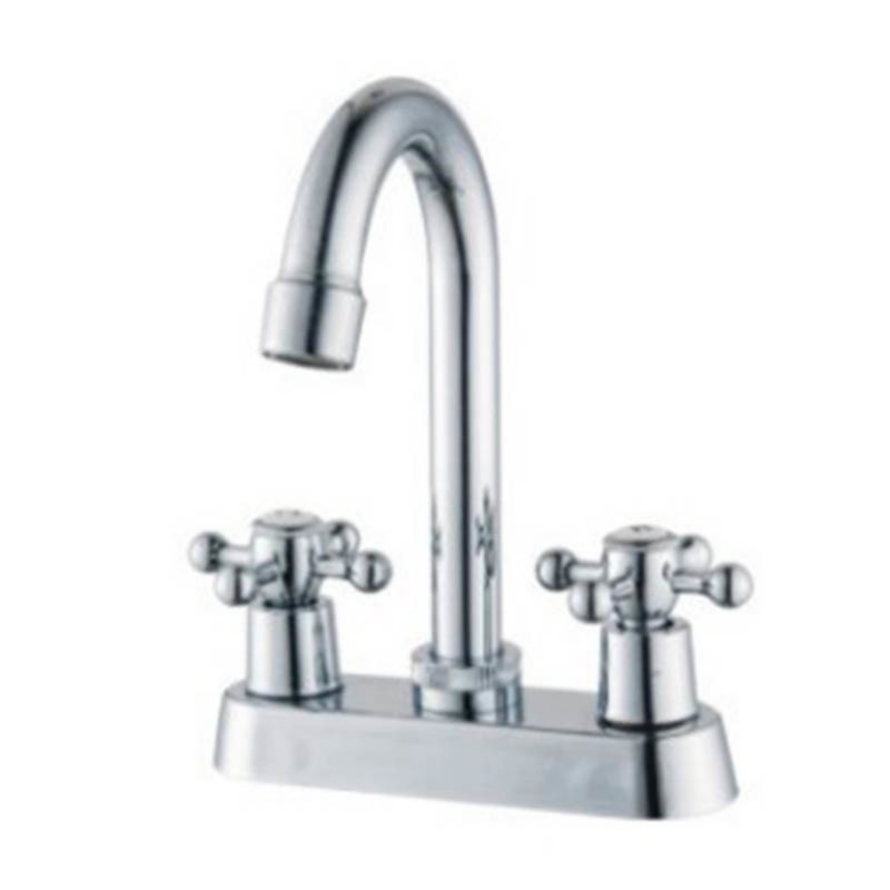Mezclador de lavabo de latón de latón rápido de doble mango