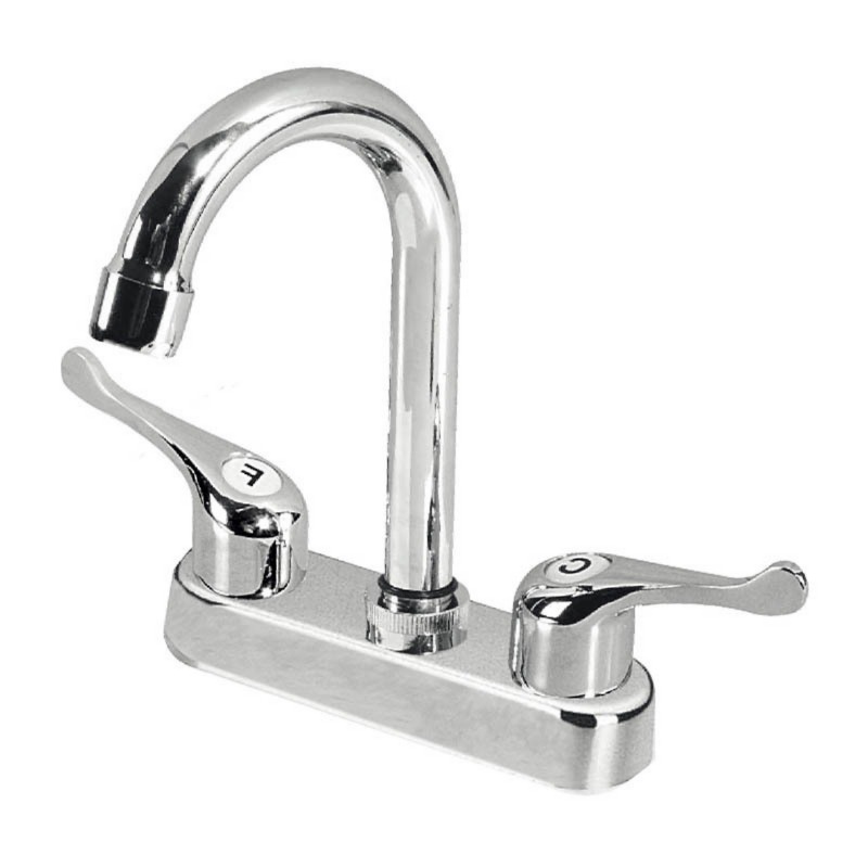 Double handle quick stem brass basin mixer