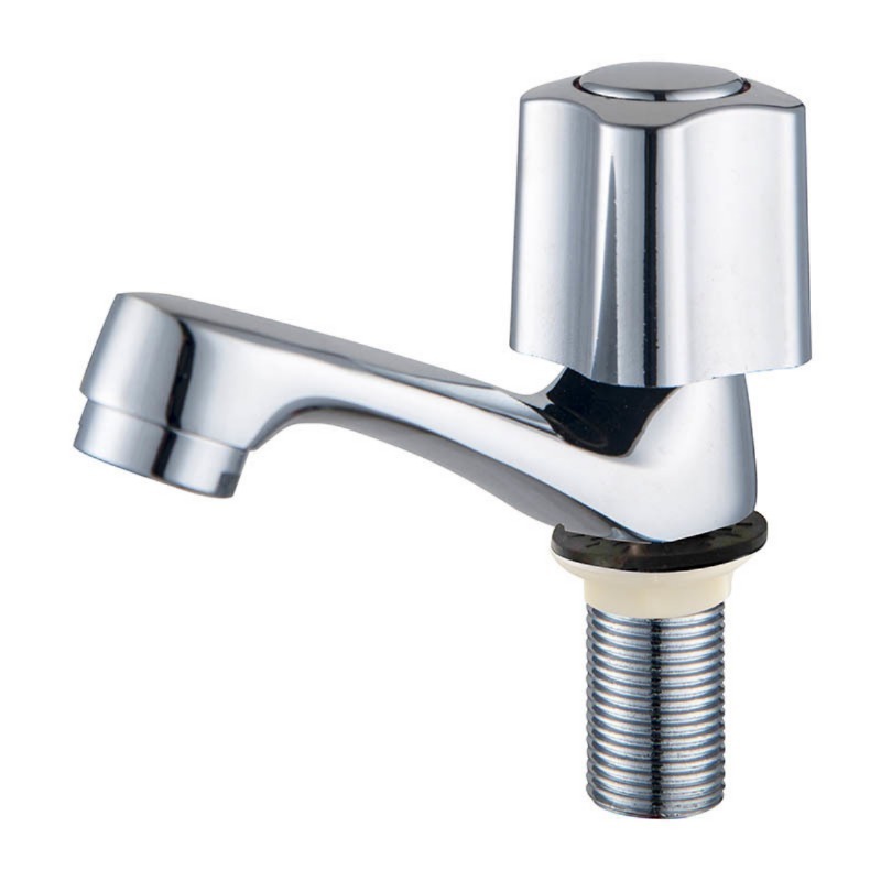 Slow stem brass basin tap