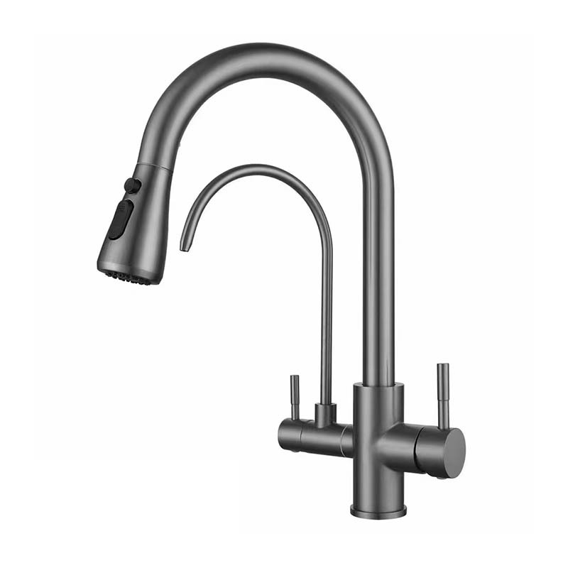 35mm single lever brass pull out sink mixer, with Purified water