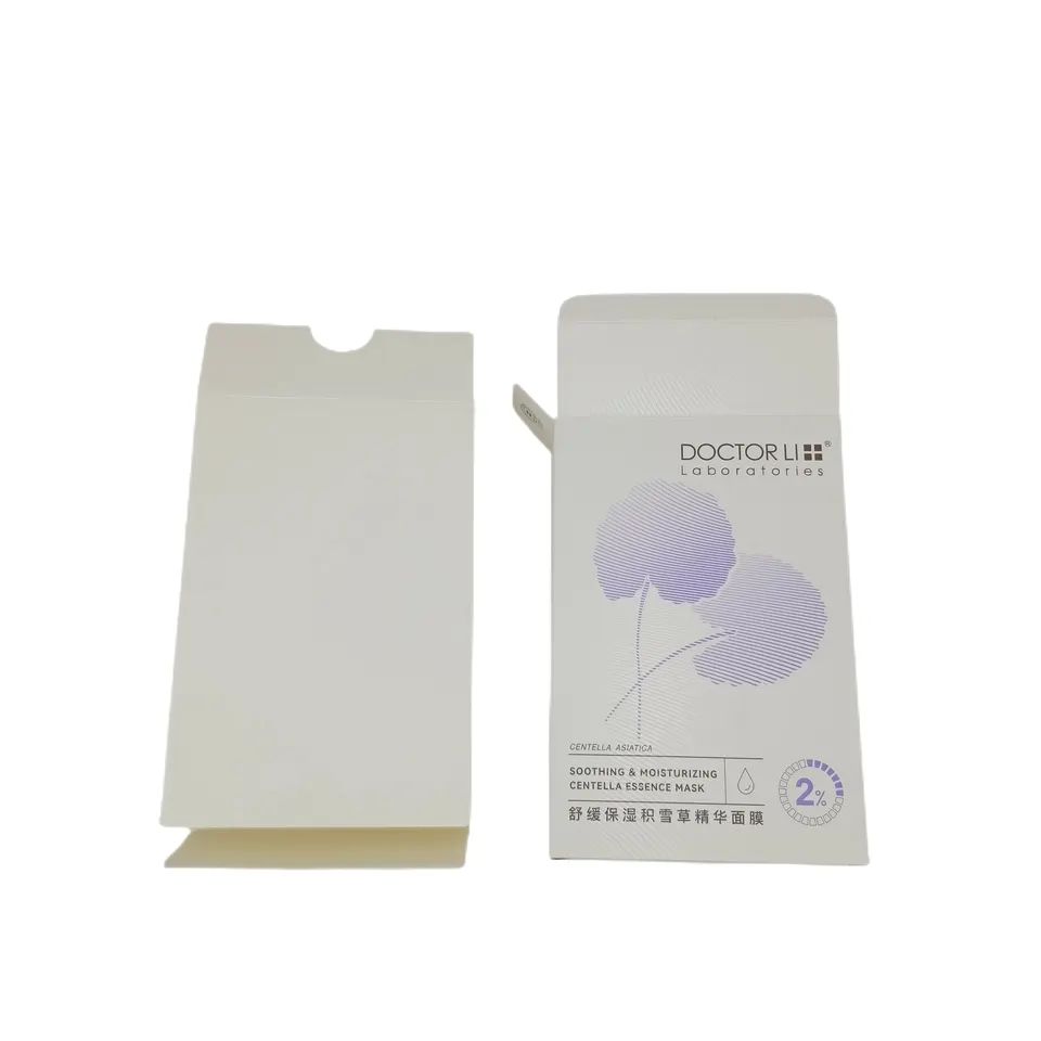 Custom luxury white cardboard paper box for skincare cosmetics packaging box eco friendly packaging facial mask box