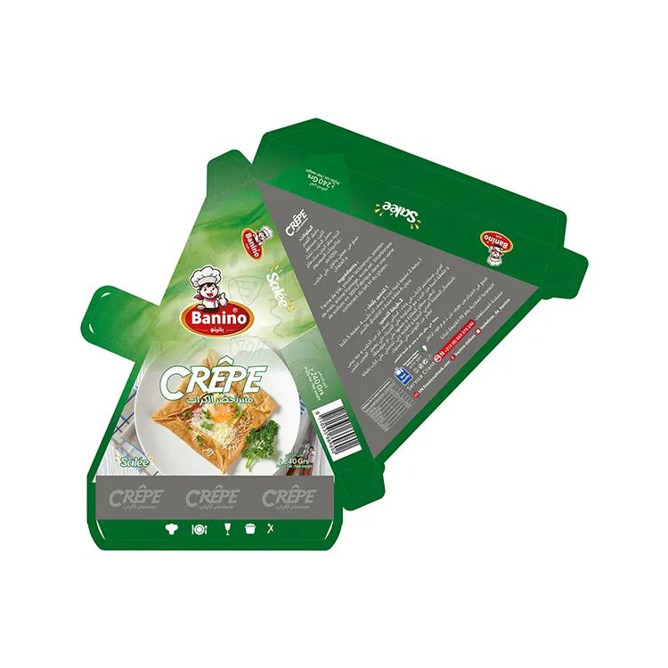 Display Paper Manufacture Custom Crepes Packaging Triangle White Crepe Box For Medal Covered Crepe To Go Box