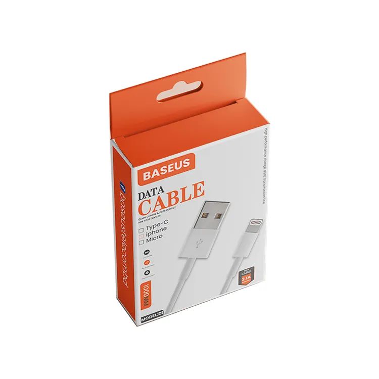 Custom Paper Boxes Packaging Electronic Products Custom Forming Box Usb Data Cable Packaging Charging Cable Packaging Box