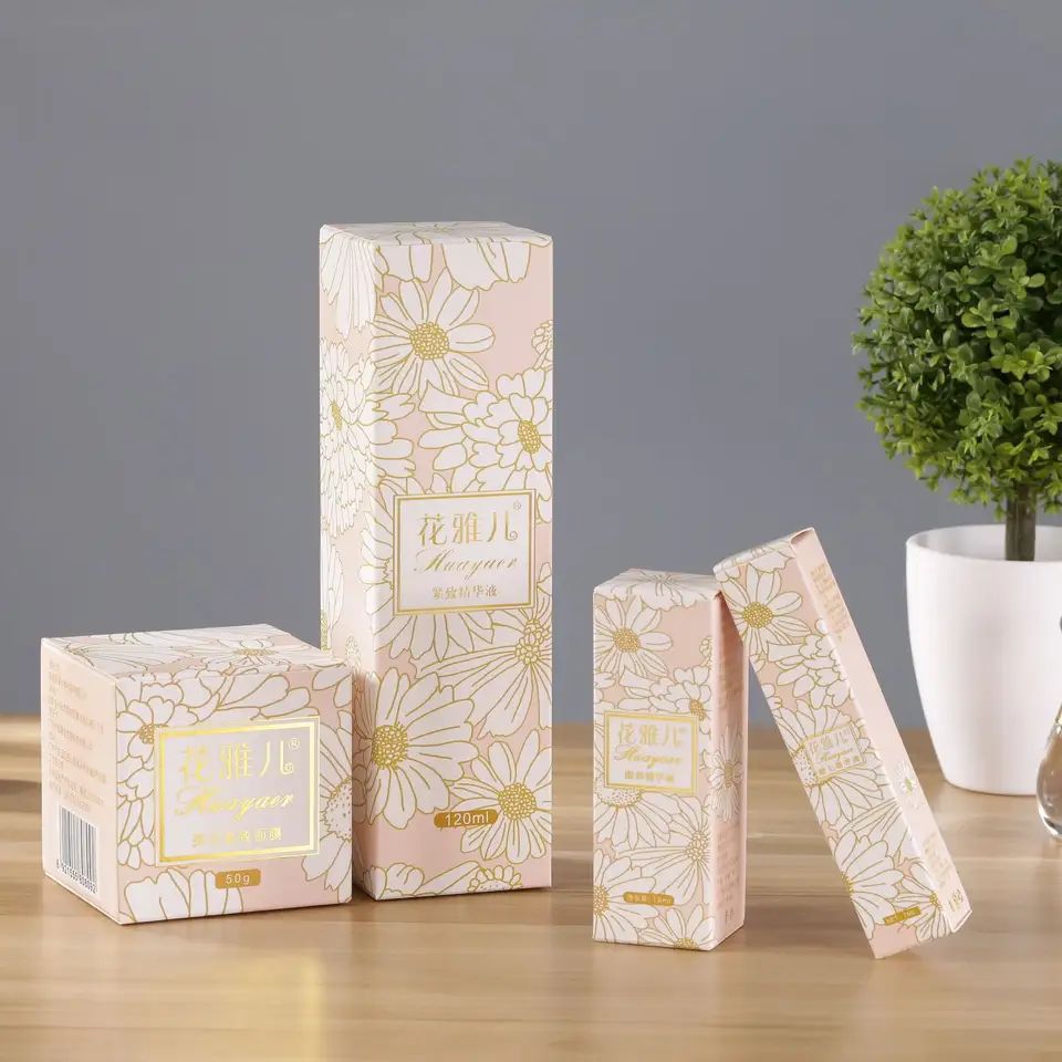 Customized Cheap Package Fancy Cosmetic Retail Paper Packaging Product Box For Perfume Essence Oil Bottle