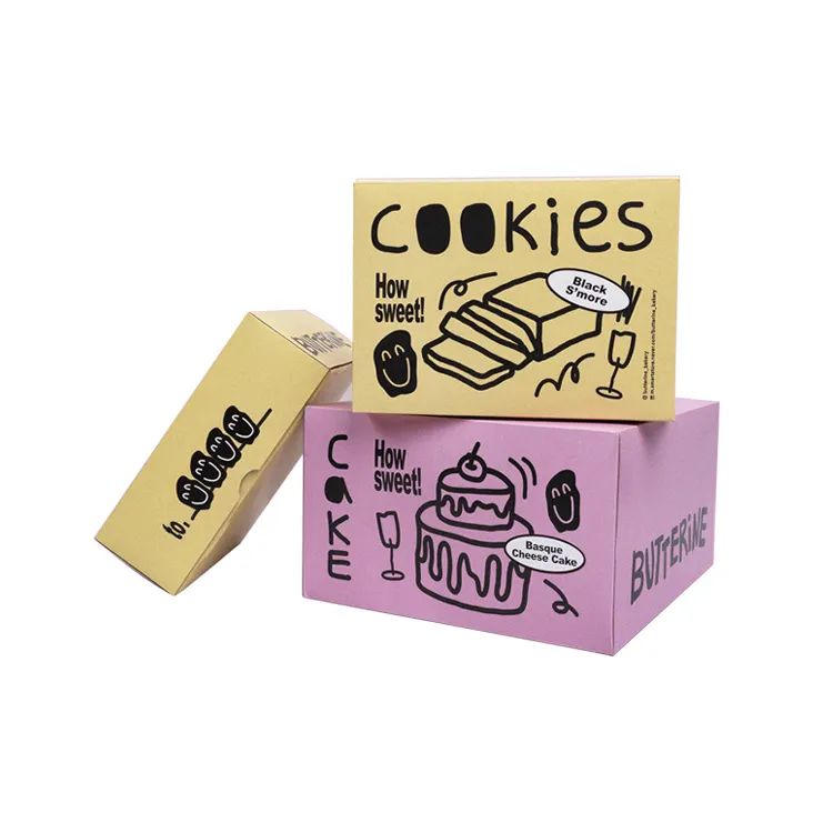 Wholesale Custom Folding Flat Cardboard Luxury Pastry Bread Cake Bakery Donut Cardboard Paper Boxes