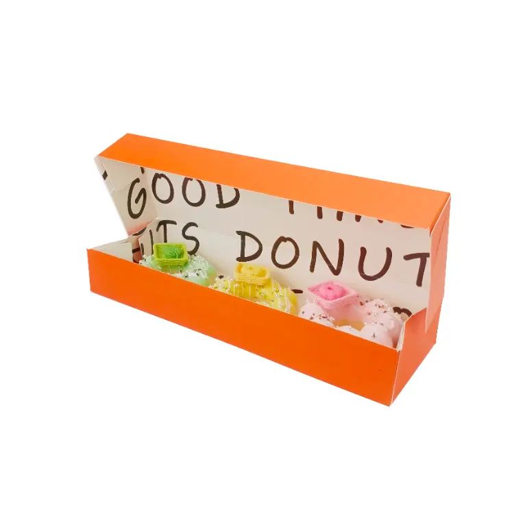 Custom Disposable Takeaway Grade Donut Packaging Paper Food Box