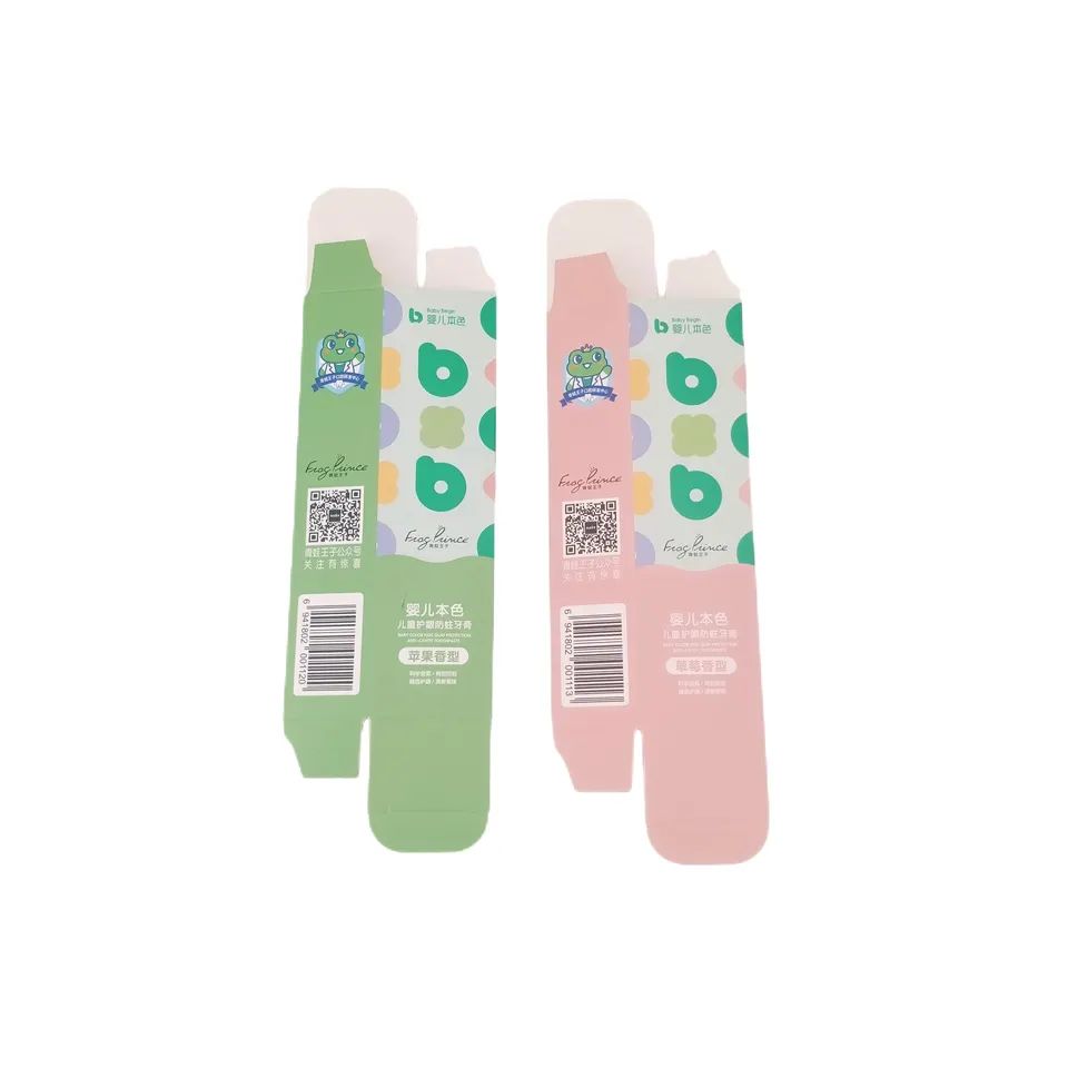 New Product Customized Blue Children's Toothpaste Packaging Box White Card Material Convenient Toothpaste Box