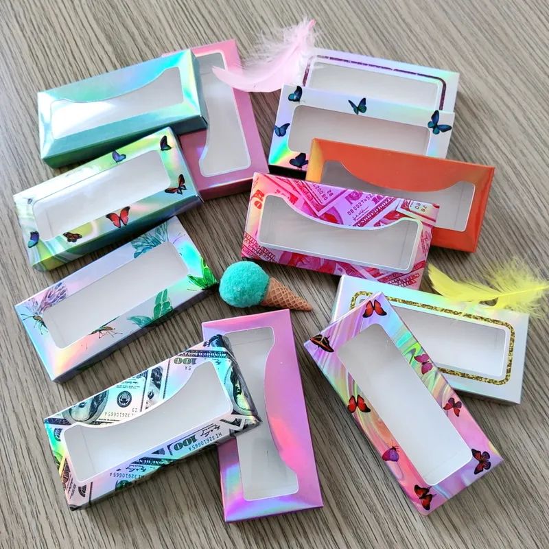 Wholesale lash box custom logo printing cardboard box rose gold foil stamping beauty false eyelash paper packaging boxes
