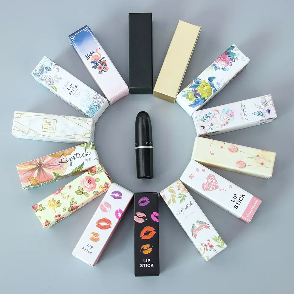 Gold Black Pink White multiple colors DIY Paper Box exquisite perfume Lipstick Lip Gloss Packaging Boxes Custom Logo