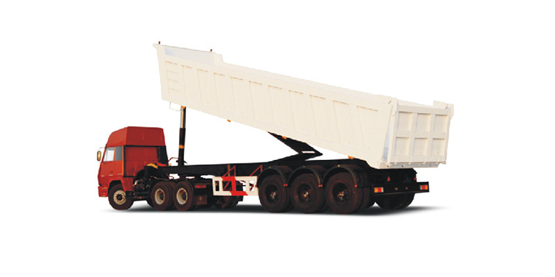 Front-mounted dumping semi-trailer