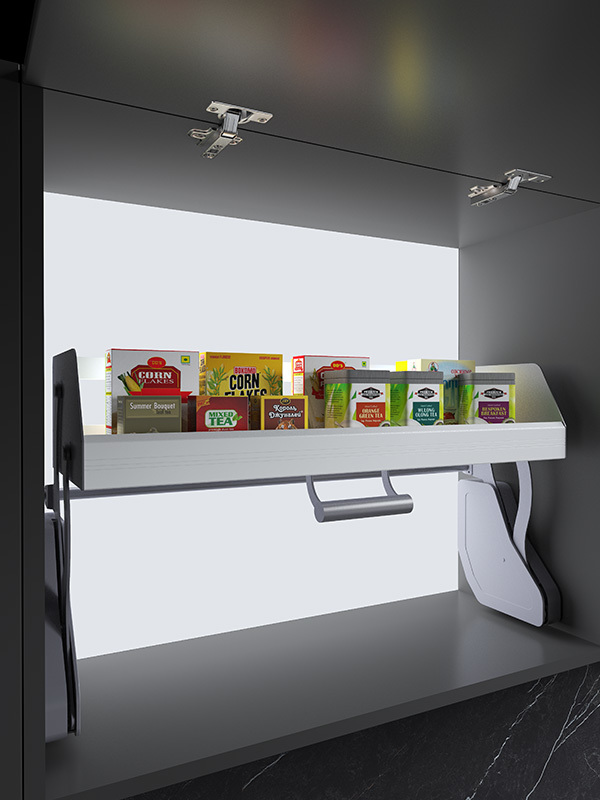 Pull-down storage-soft closing