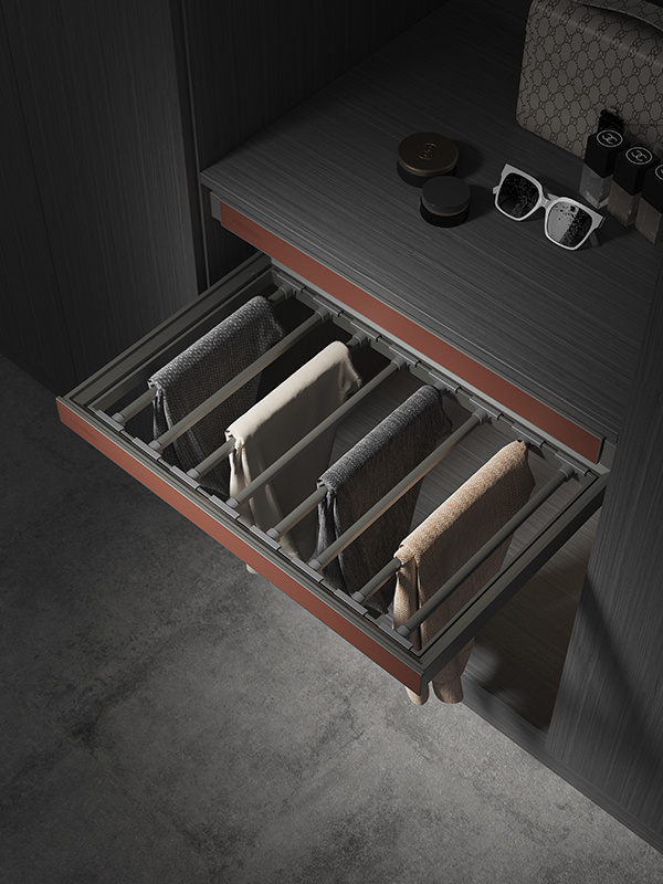 Damping trousers rack
